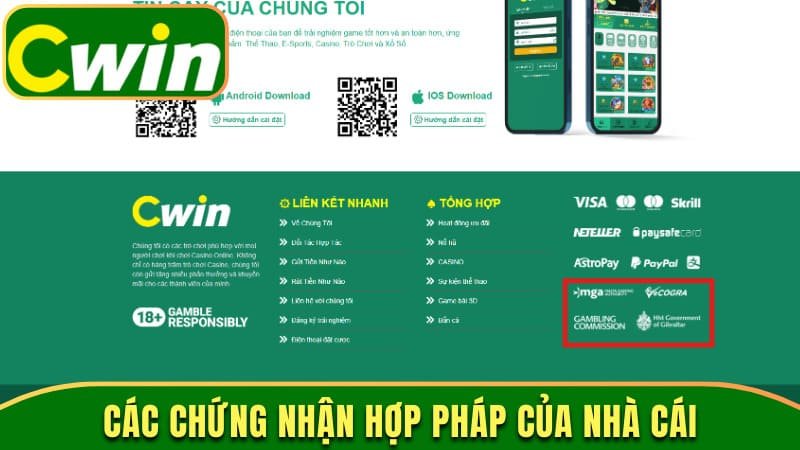 Chứng nhận về uy tín và hợp pháp của nhà cái