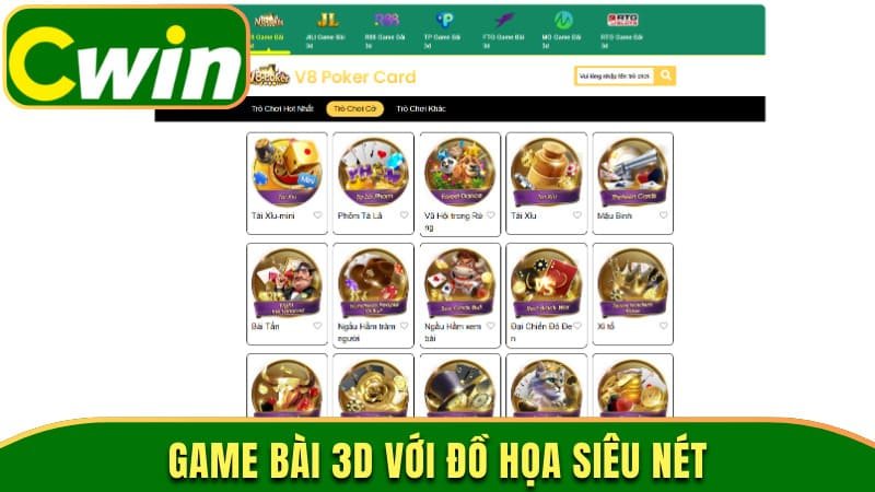 Game bài 3D với đồ họa siêu nét