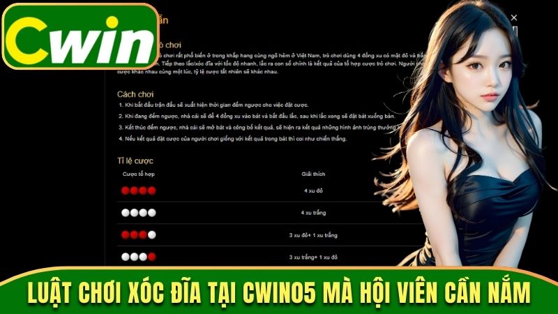 Luật chơi xóc đĩa tại Cwin05 mà hội viên cần nắm